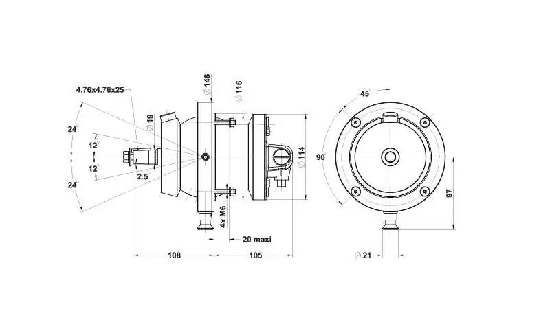 Pompe hydraulique LS Tilt HB 5 – 30 CT – Orientation du volant réglable ±24° – Direction hydraulique marine