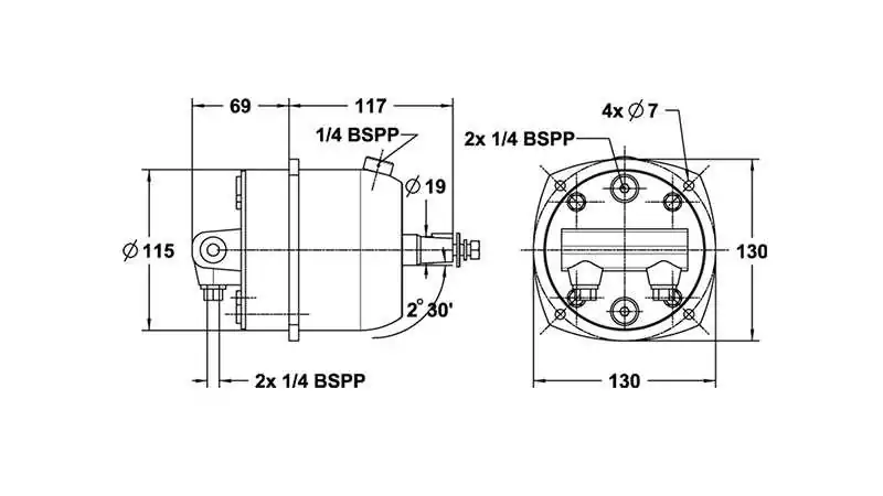 Pompe hydraulique LS 30 HB CAR – Direction hydraulique hors-bord & inboard – 30 cm³/tour – Sans raccord