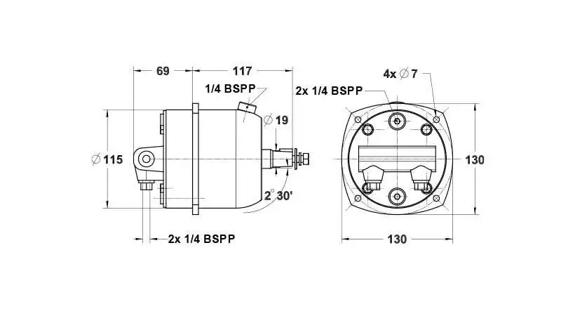 Pompe hydraulique LS 35 HB CAR – Direction hydraulique hors-bord – 35 cm³/tour – Clapets intégrés