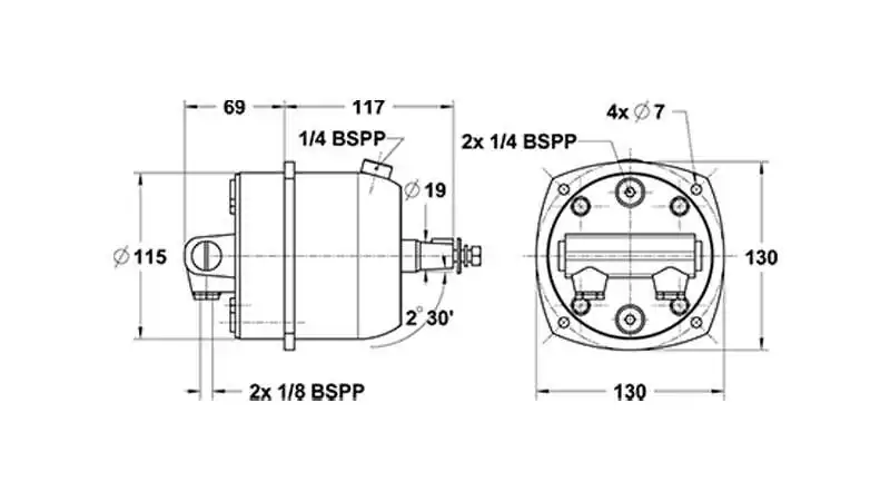 Pompe hydraulique LS 50 HB CAR – Direction hydraulique hors-bord & inboard – 50 cm³/tour – Clapets intégrés