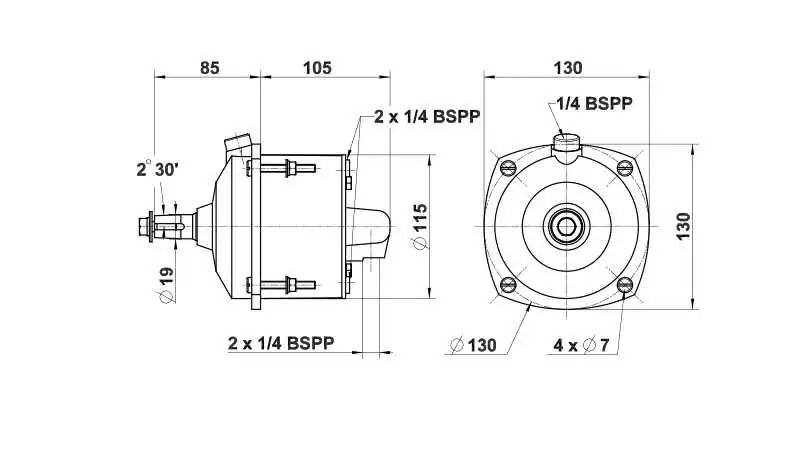 Pompe hydraulique LS 29 CT HB CAR – Direction hydraulique hors-bord – 29 cm³/tour – Clapets intégrés