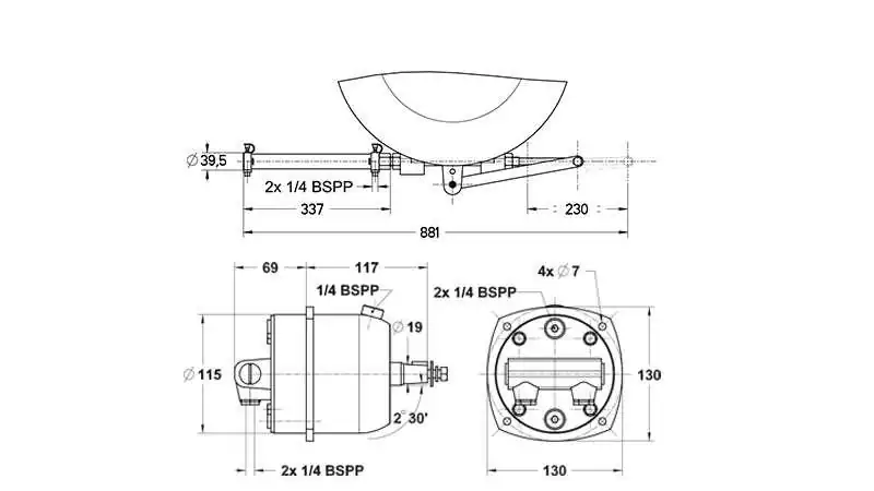 Kit de direction hydraulique LS 26 A – Pompe 26HB-CAR – Hors-bord jusqu’à 175 CV