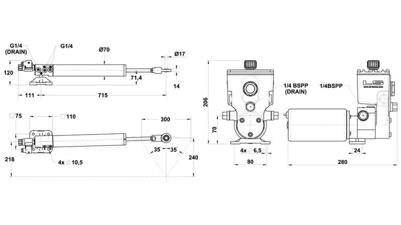 Ensemble linéaire L&S 50 ST 203 NEWAVE 12 V – débit fixe – raccords inox