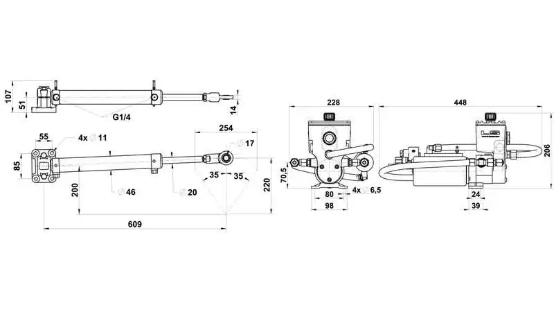 Ensemble linéaire L&S 40 T 254 BP NEWAVE 12 V – débit fixe – montage extérieur