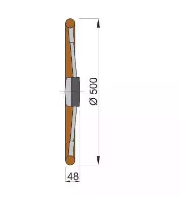 Barre à roue VETUS PRO jante polyuréthane diamètre 500 mm