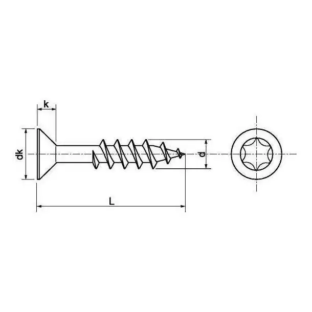 Boite de 50 vis à bois aggloméré diamètre 5mm Longueur 40mm