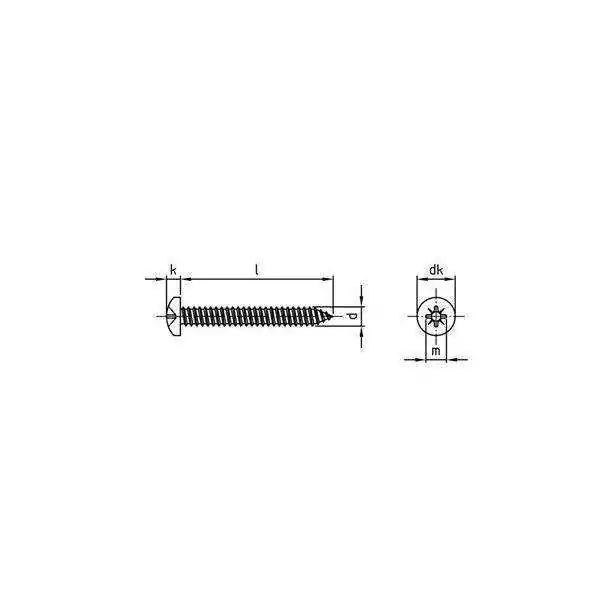 Boite de 25 vis tôle Pozidriv TF diamètre 4.8mm Longueur 32mm