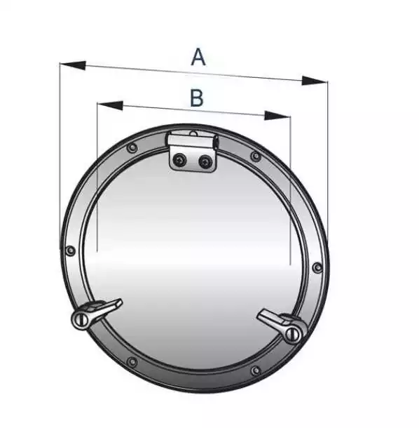 Hublot diamètre 184mm inox type PQ52 diamètre 151mm moustiquaire incluse