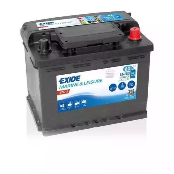 Batterie Exide START12V 62A dimensions 242 x 175 x 190mm