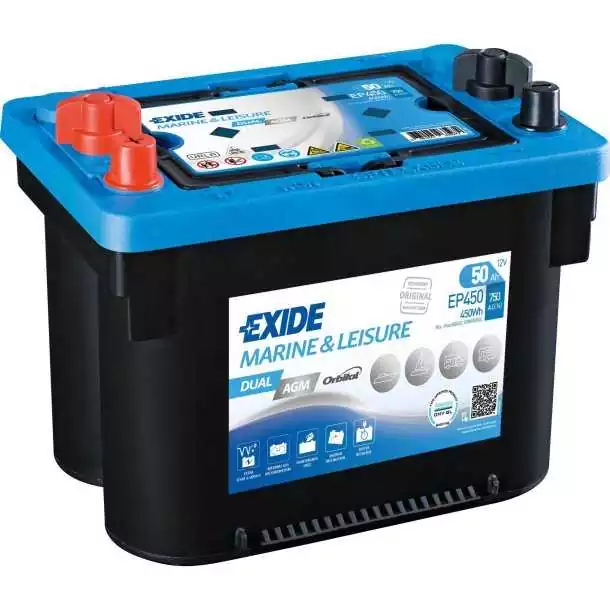 Batterie Exide Dual AGM 12V 50A dimensions 260 x 173 x 206mm