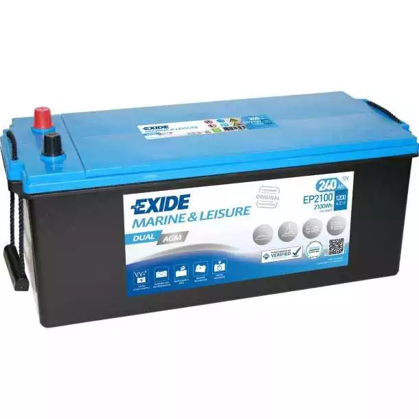 Batterie Exide Dual AGM 12V 240A dimensions 518 x 274 x 240mm