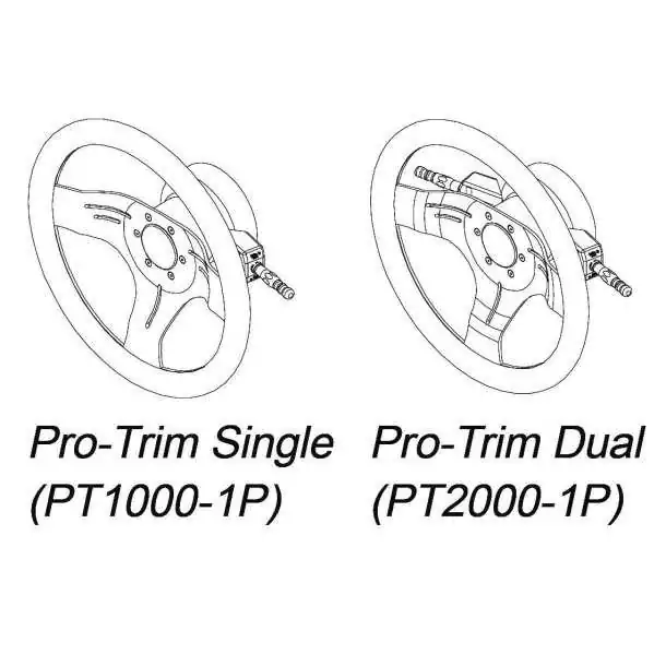 Commande au volant double pour trim et jackplate