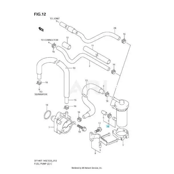 Filtre à essence Suzuki 4T DF25-140 Johnson Evinrude J25 à 140 origine 5035974