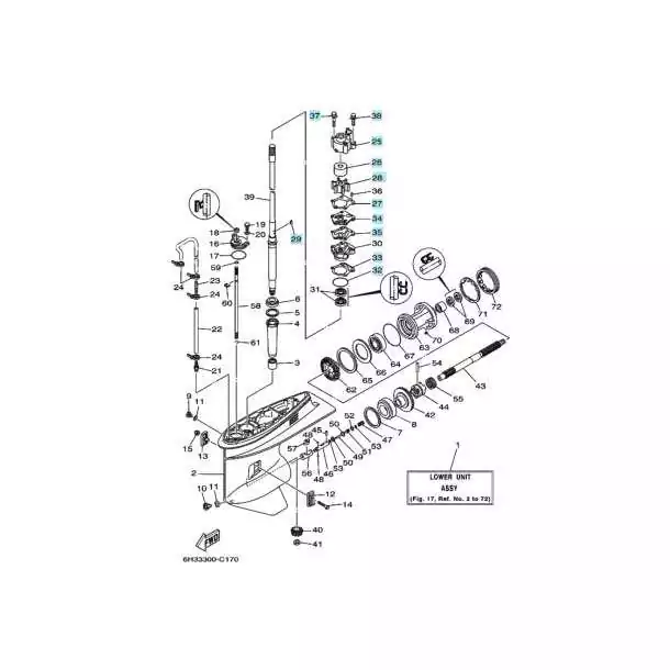 Kit pompe à eau 60cv à 90cv Yamaha 692-W0078-00-00 692-W0078-A0-00