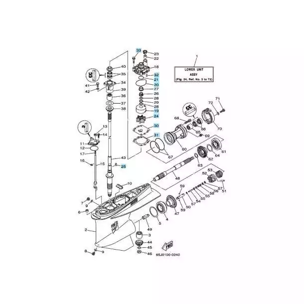 Kit pompe à eau 150cv à 300cv moteurs Yamaha 61A-W0078-00-00