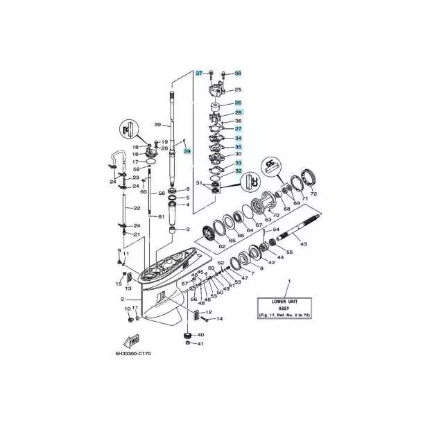 Kit pompe à eau sans corps Yamaha 60 à 90 cv 2T – 692-W0078
