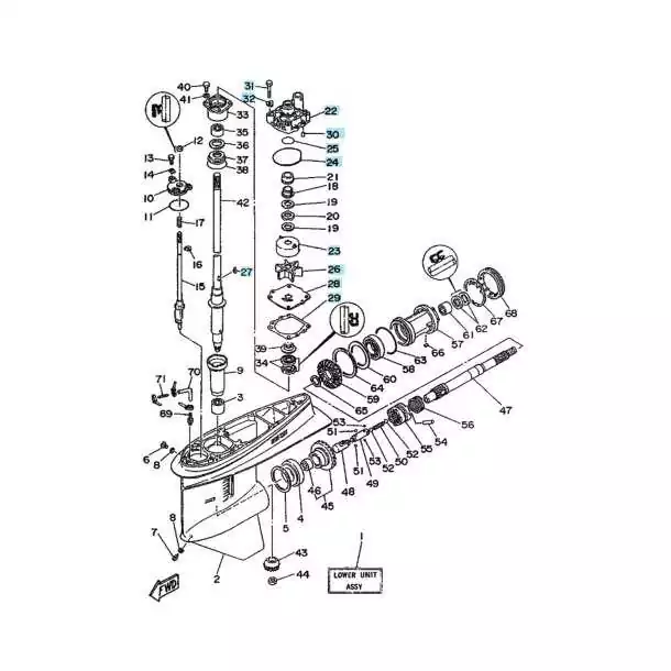 Kit de pompe à eau 115cv à 130cv Yamaha 6N6-W0078-01-00 6N6-W0078-02-00