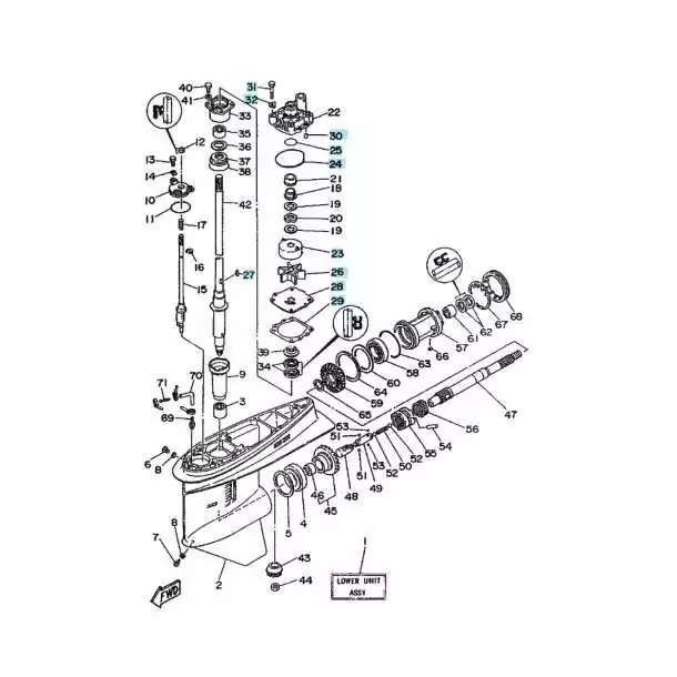 Kit pompe à eau 2T 115cv C115 P115 130cv L130 S130 Yamaha 6N6-W0078-00-00