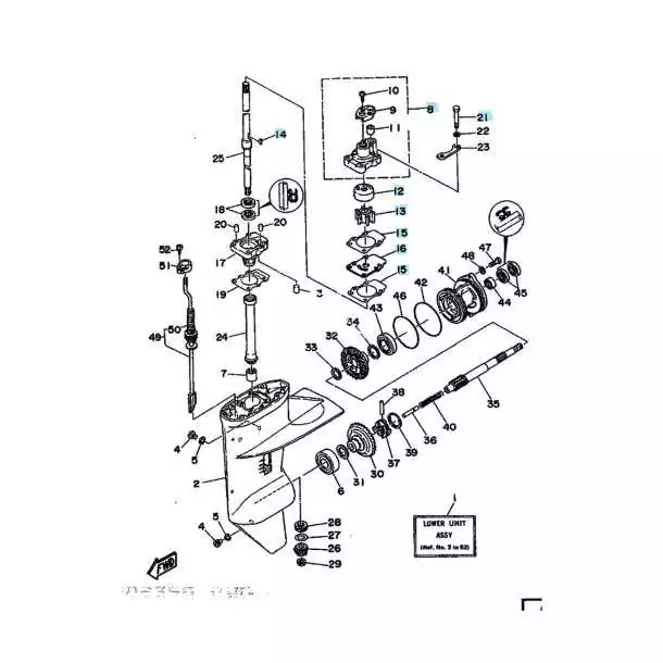 Kit de pompe à eau 9.9cv 15cv F9.9 FT9.9 Yamaha 682-W0078-A1 plus 682-44300-01