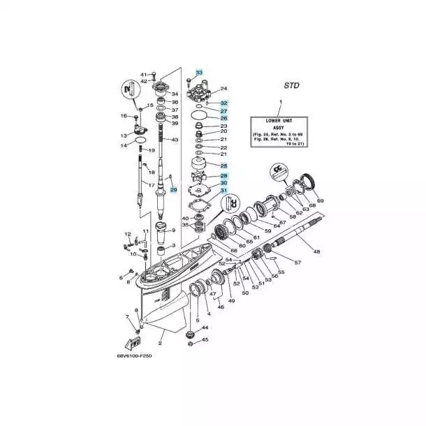 Kit pompe à eau Yamaha 68V-W0078-00-00 SIE18-3442