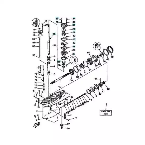 Kit de pompe à eau Yamaha 70cv(1984-1991)P60(1991)T50(1996) SIE18-3461