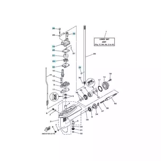 Kit pompe à eau Yamaha 4T F4 1999-2008 Yamaha 68D-WG078-00-00 67D-W0078 67D-WG078
