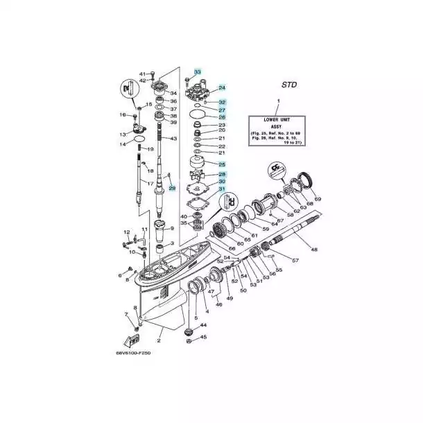 Kit de pompe à eau Yamaha F115/LF115 (2000-2011) SIE18-3523 