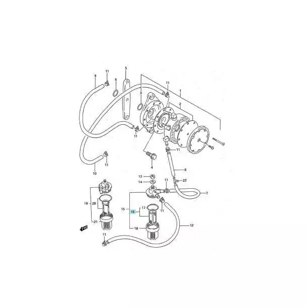 Filtre à essence Suzuki Hors bord DT25 au DT225 modèles 2 Temps 15430-87D10
