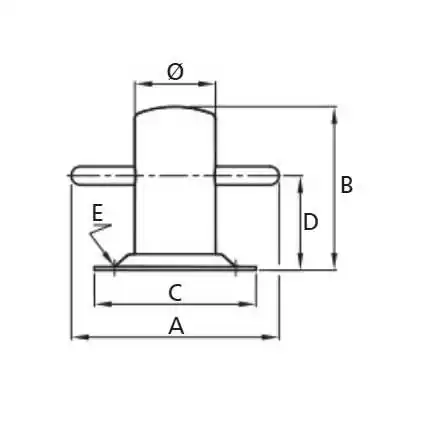 Bitte d'amarrage diamètre 60mm type ACHIL sur embase 160x120mm Capacité 1150 kgf
