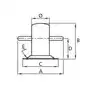 Bitte d'amarrage diamètre 40mm type ACHIL sur embase 120x90mm Capacité 620 kgf
