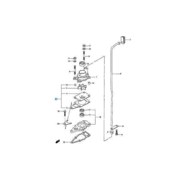 Kit turbine DT4 1984-98 DT5 1999-02 Suzuki 17400-98652 17400-98661