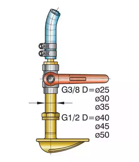 Tube d'étambot en bronze avec un palier diamètre 50 mm longueur 1 m