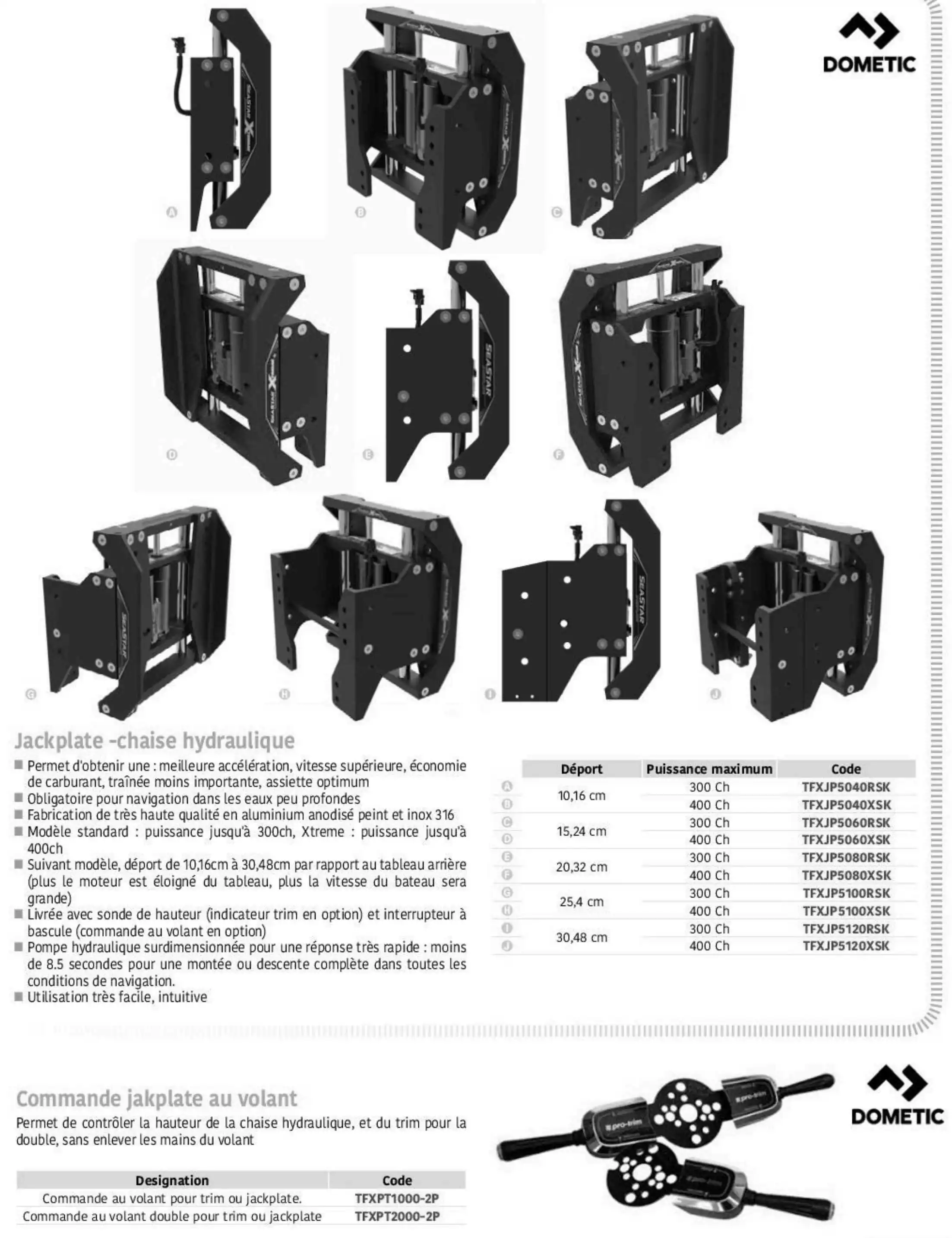 Chaise réglage manuel Jackplate Décalage 10 cm 4 pouces jusqu'à 175cv