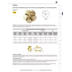 Hélice manganèse bronze 4 pales Type P4G diamètre 19"