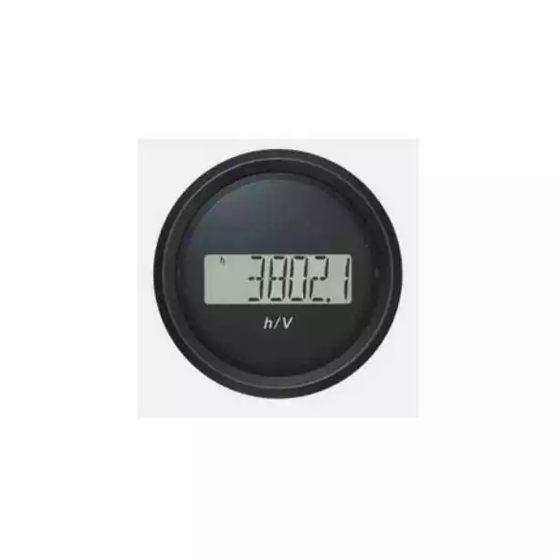 Horamètre + batterie diamètre 52mm 12-48V noir chromé