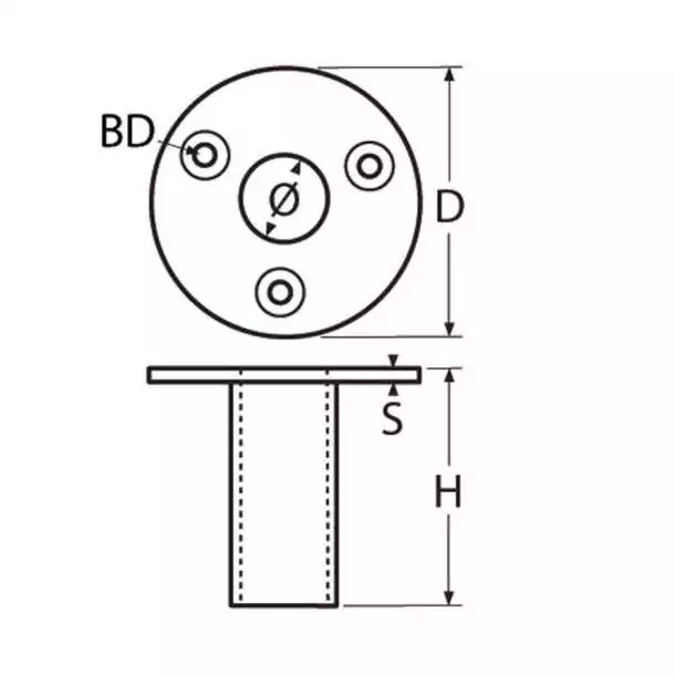Support de Lyre en inox pour passerelle tube diamètre 25mm