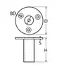 Support de Lyre laiton chromé pour passerelle diamètre 25mm