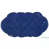 Paillasson bleu 60x32cm en corde de nylon tressée main