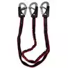 Longe élastique 150cm 3 mousquetons double sécurité Sangle 23mm Longueur 1,50m