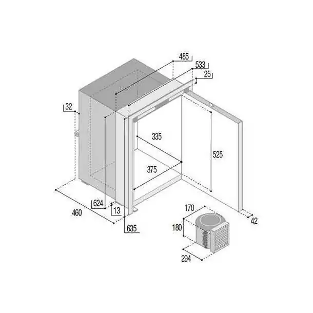 Réfrigérateur SEA CLASSIC C75L 12/24V NOIR AIRLOCK unité externe