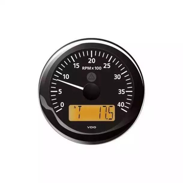Compte-tours avec afficheur numérique diamètre 85 mm 12/24V 4000tr/min noir