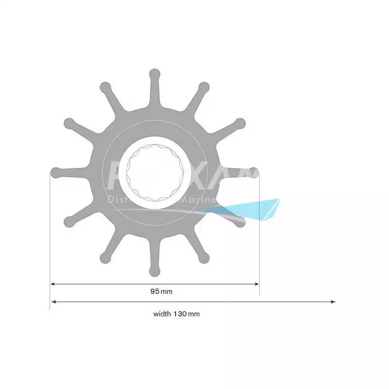 Turbine Johnson F95 moyeu 12 cannelures 12 pâles