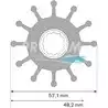 Turbine JMP moyeu 12 cannelures 12 pâles