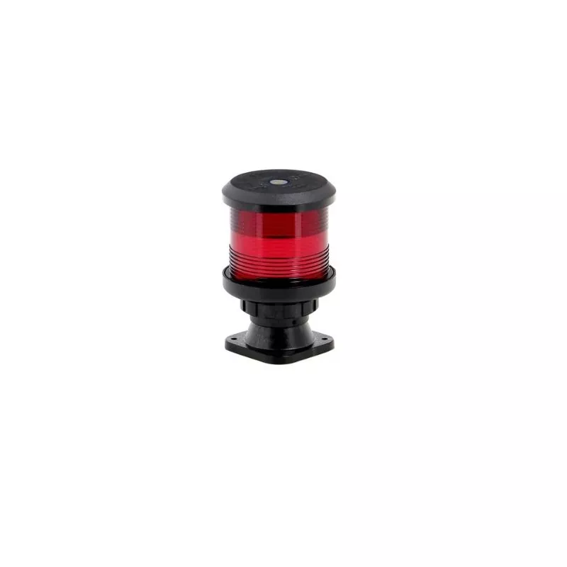Feu tout horizon rouge montage sur socle boitier noir ampoule non fournie