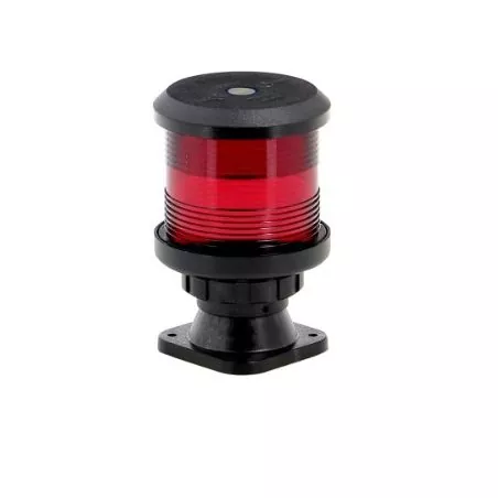 Feu tout horizon rouge montage sur socle boitier noir ampoule non fournie