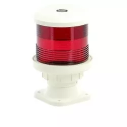 Feu tout horizon rouge montage sur socle boitier blanc ampoule non fournie