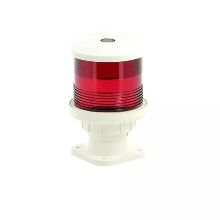 Feu tout horizon rouge montage sur socle boitier blanc ampoule non fournie