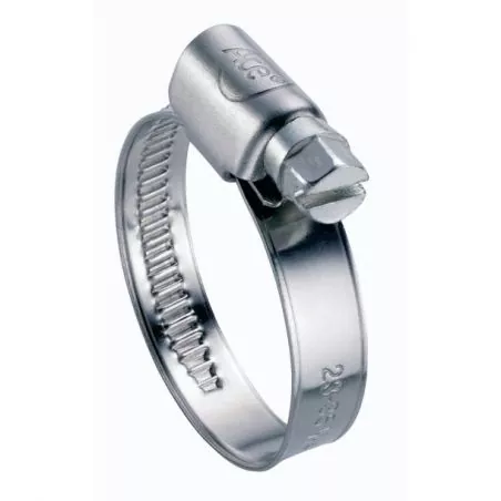 Collier inox à bandes pleines 16-27mm Largeur 12mm