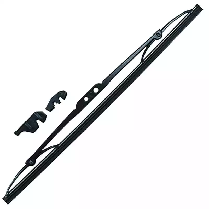 Balai essui glace 380mm Finition noire avec 2 adaptateurs connexion droit ou crochet
