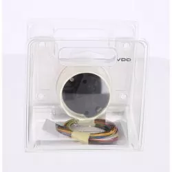 Indicateur de carburant 52mm 0-1/1 8-32V 90 Ohms fond noir cercle rond noir